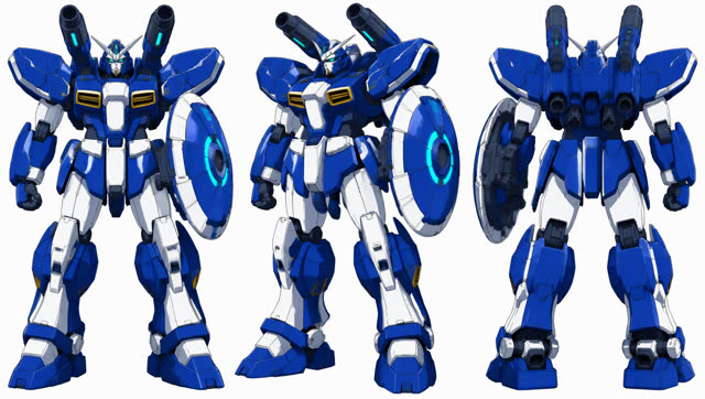Blue shield mecha turnaround