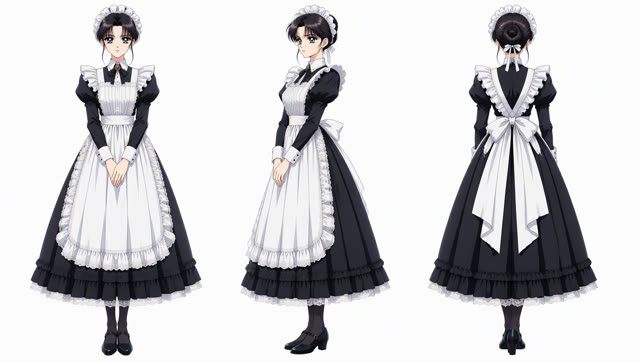 Classic maid outfit turnaround sheet