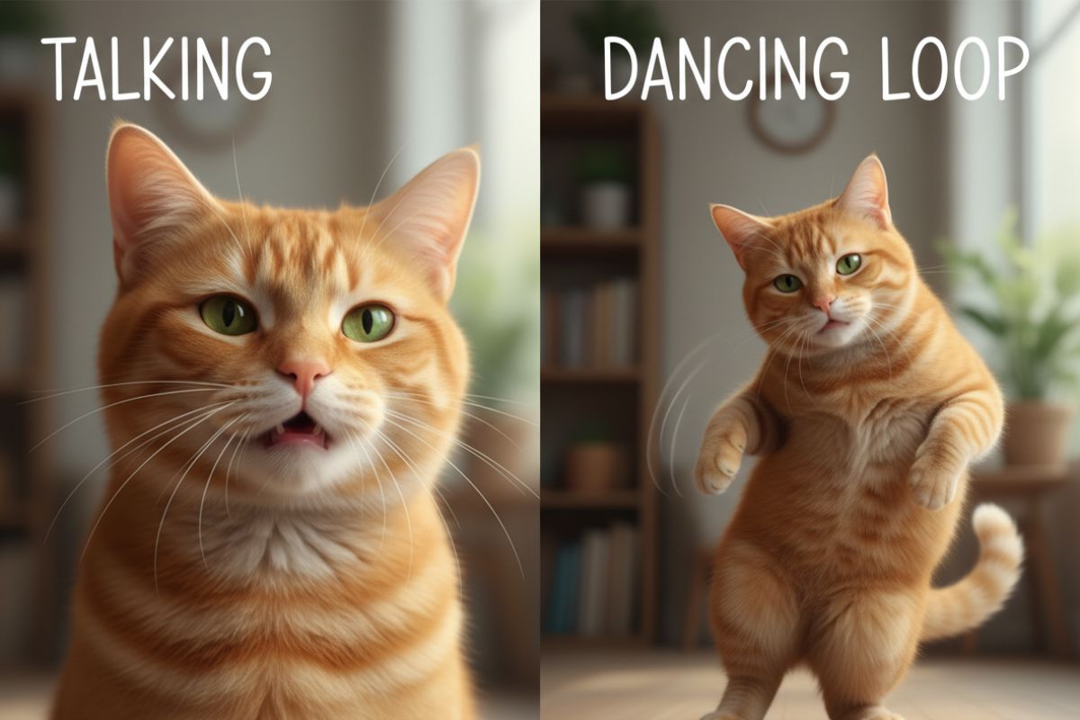 可愛的對話貓咪影片和貓咪舞蹈循環